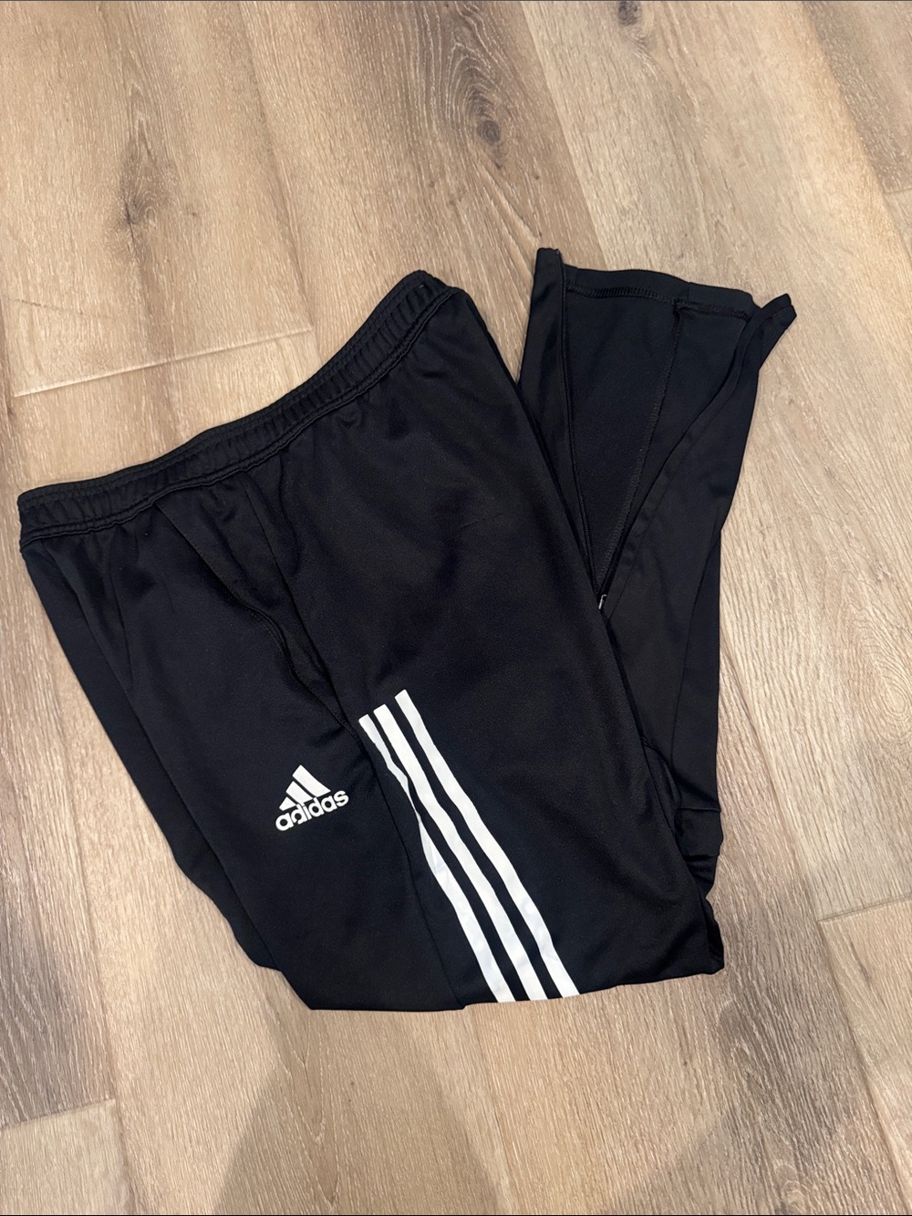 adidas Black Joggers with White Three-Stripe Detail
